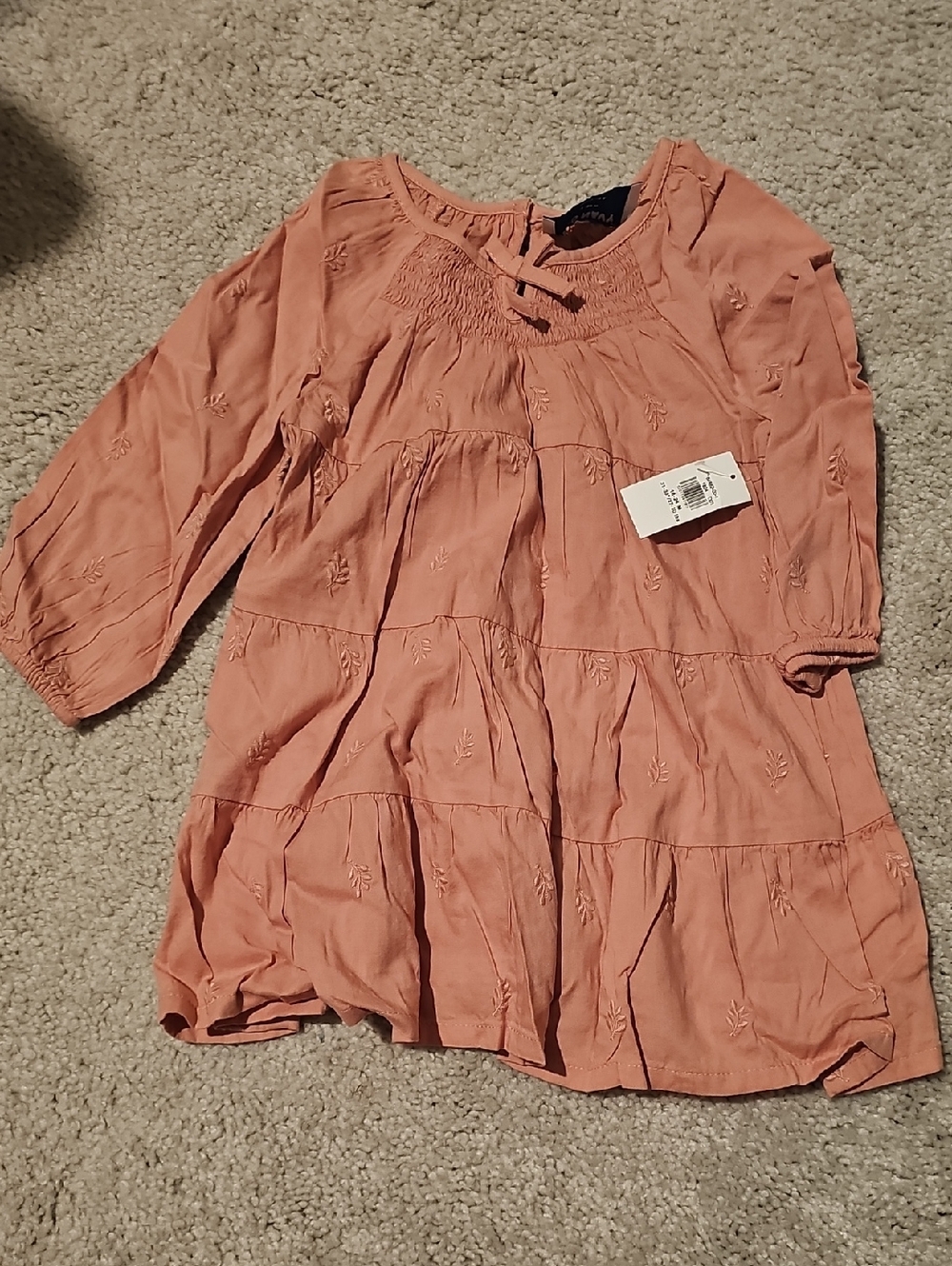 Girls' Embroidered Tiered Dress